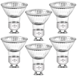LedWekei GU10 Halogen Bulbs 220V Halogen Gu10 35W Dimmable 2700K Warm White Bulbs (Pack of 6)