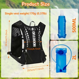Gilet Running Uomo Donna, Zaino Idratazione Trail Running Leggero