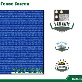 Goleray Privacy Fence Screen 6'x19'10" Outdoor Mesh Fencing Panels Temporary Fence Covering Privacy Windscreen Shade Net Covers for Backyard Garden Pool Wall, Blue