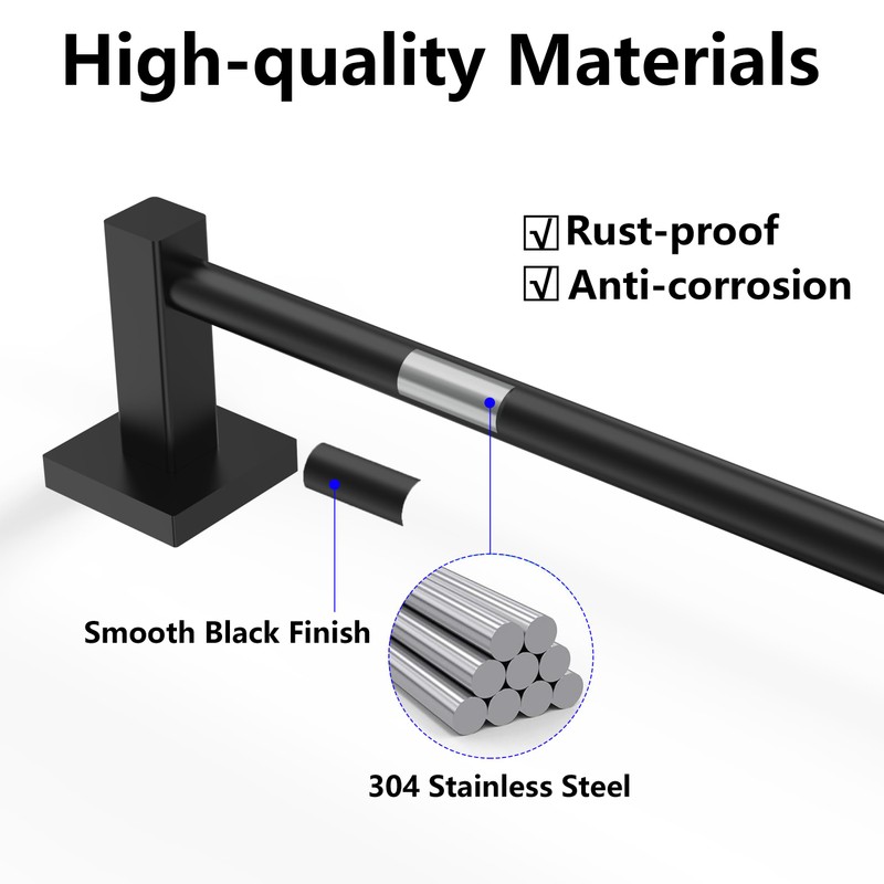 MIROAMZ Towel Bar, Adjustable 12.7inch to 23.2inch Wall Mounted Towel