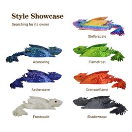 LifeBeWise Feathered Wyvern Dragon, 3D Printed Dragon with Wings Articulated Dragons, Fidget Dragons 3D Printed Toys Desktop Pet 3D Printing Animals Toy