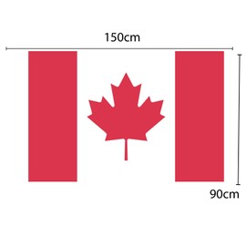 TRIXES Large Canadian Flag 5ft x 3ft Canada Flag - For Canada Day, Football, Sporting Events - With Eyelets for Flagpole. National Flag - Maple Leaf