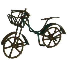 G & F Products 10022GR MiniGarden Fairy Garden Miniature Green Mini Bicycle Outdoor Statue, 3" Wide x 2" High