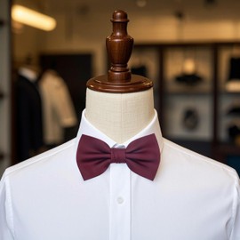 OCIA - Pajarita de moño para hombre, preatada, ajustable, formal, para bodas, fiestas, Rojo vino, Talla única