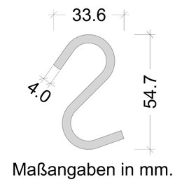 Gedotec S-Hooks Burnished for Kitchen Utensils - Cloths - Clothes | Universal Hooks for 16 mm Tube Diameter | Metal Hooks for Clothes Cupboard | Pack of 5 - Clothes Hooks for Hanging Rail