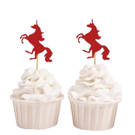 Darling Souvenir, Unicorn Cupcake Toppers, Birthday/Wedding/Bay Shower Party Dessert Decorations - Pack of 20