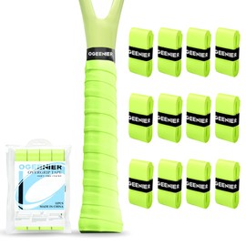 Ogeenier Tennis Racket Grip Tape, 12 Pack, Absorbent and Anti-Slip Badminton Squash Racket Grip, Precut Soft Racquet Padel Overgrip Tape
