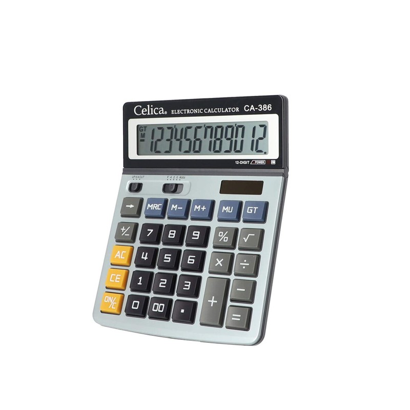 Celica CA-386 Calculadora de Escritorio con Pantalla de 12 Dígitos,