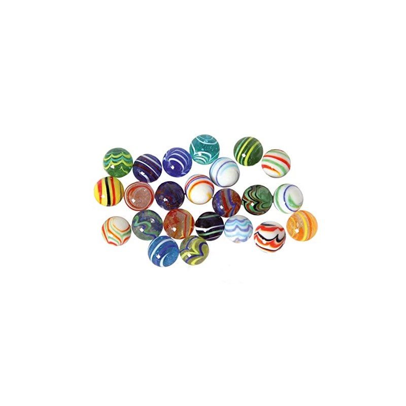 Glass Marbles Strips Mix of 20 mm 24 Pieces