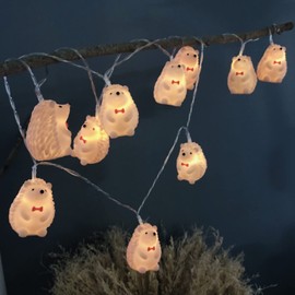 Cute Hedgehog Shape Fairy Lights Battery Operated Timer LED Light String Xmas Tree Animal Garland Festival Wedding Festoon Party Bedroom Birhday Decoration (1.65m/10led)