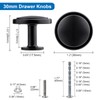 WEAVERBIRD 10 Pack Black Cabinet Knobs, 30mm/1.2" Round Cabinet Knobs