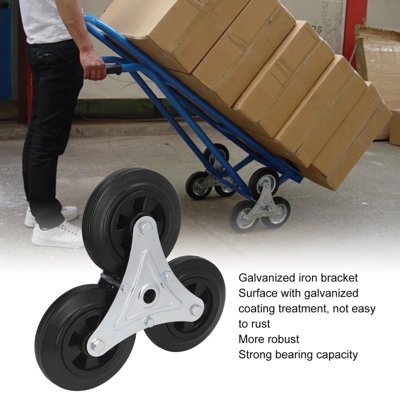 Stair Climbing Wheel Replacement - Heavy Duty 6in RubberWheel Climber