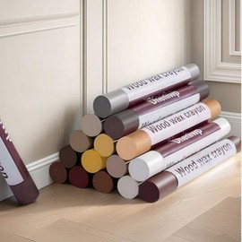 Wood Filler Sticks & Scratch Repair Kit - 16 Colors Wood Repair Crayons for Scratches, Holes on Furniture, Floors, Doors | Quick Fix