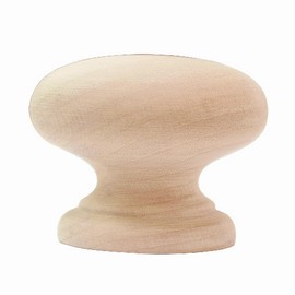 BlocksTool Maple Round Mushroom Shape Wooden Cabinet Knobs- 1-3/4 inch Diameter, Drawer Pull Knobs, Pack of 8