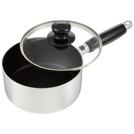 Wahei Freiz One-Handed Pot, 6.3 inches (16 cm), Glass Lid, Fluorine Resin Coating, IH and Gas Compatible, Benes BR-4525