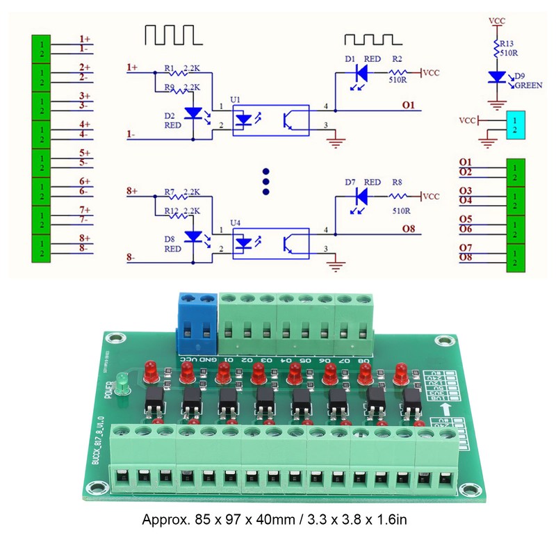 Optical Isolation Module Limit Switching Frequency 20KHZ 12V to 3.3V