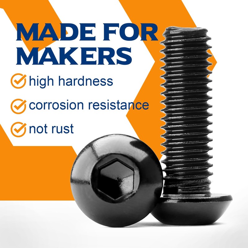 M6 x 70 mm Rounded Head Screws with Hexagon Socket