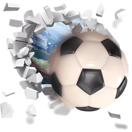 Large 3D Soccer Stickers, Easy to Peel and Stick Soccer Balls Wall Stickers, Wall Art DIY Football Decor Decals for Kids Room, Boys Bedroom Playroom Living Room Window Door Decoration