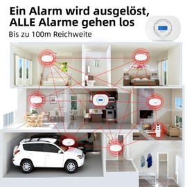 CPVAN Carbon Monoxide Detector Networked CO Detector with Digital LCD Display, Model: FSI-3003, EN 50291 Certified, Connection with CPVAN CP-SD01(FSI-3001), FSI-3002, FSI-3003