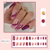 Vezocim Purple Press on Nails Square 24Pcs Glossy Full Cover