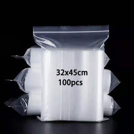 newlng Large Plastic Bags 12.6x18"/32x45cm 100pcs Resealable Bags Clear Plastic Bag Poly Bag for Packaging, Travel Storage, T-Shirt, Towel, Clothes, Jean, Jacket, Document