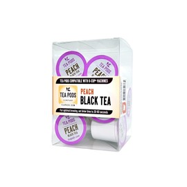Peach black tea pods, single-serving tea capsules compatible with K-Cup brewing machines
