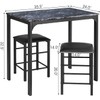 LUARANE 3 Pieces Dining Table Set, Modern Bar Table Set