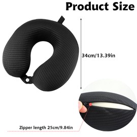 Gjinxi Neck Pillow Replacement Cover Travel U Neck Pillow Case Cover Travel Neck Pillow Cover Pillow, 13.39‘’ U Shaped Neck Pillow Washable Cover, Airplane Pillow Cover (Only Pillow Covers, no Filler)