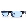 Mens Hippie Pimp Color Lens Narrow Rectangular Black Frame Sunglasses