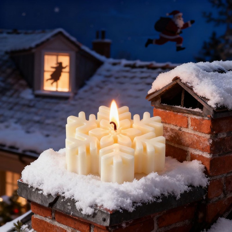 3D Snowflake Silicone Mold Christmas Candle Molds for Candle Making