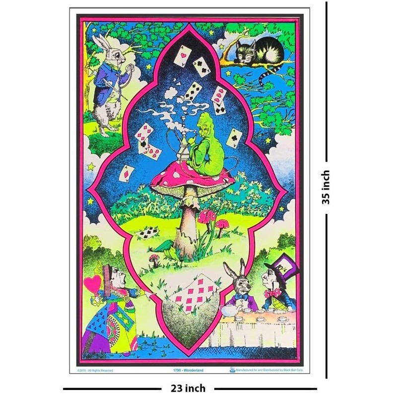 Scorpio Posters Wonderland - Flocked - Blacklight Poster - 23"