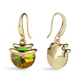 Crystal French Wire Dangle Drop Earrings (Vitrail Medium/Gold)