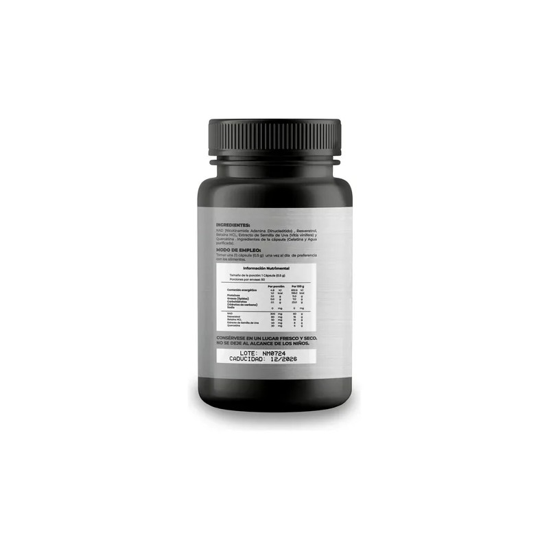 Nad 50 Cáps Nicotinamida Adenina Dinucleótido Resveratrol