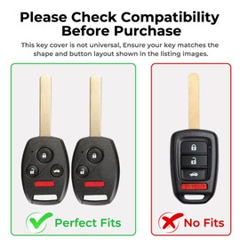 Key Fob Cover Compatible with Accord,Civic, CR-V, Pilot Durable Key Fob Cover for Smart Key 4-Button Remote Control,Grey