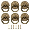 Litoexpe 6 Pcs Vintage Cabinet Pulls Handles, Vintage Antique Brass