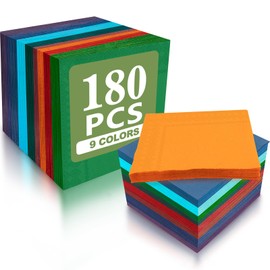 180 Count Cocktail Napkins, 9 Colors Napkin Disposable Paper, 2-Ply Beverage Napkins 5 x 5 Inches Party Napkins Dessert Napkins for Party, Wedding, Dinner, Birthday, Anniversary, Festival (DarkColor)