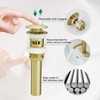 VOTON Brushed Gold Pop Up Bathroom Sink Drain with Overflow