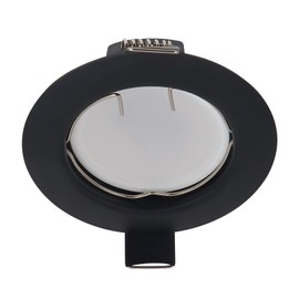 YanFeiYit LED Recessed Spotlight, Black, 55 mm, Dimmable, 230 V GU10 Module, 3 Watt, 320 lm, 120°, Ceiling Spotlights for Living Room, Bedroom, Hallway and Attic (Set of 5, Warm White)