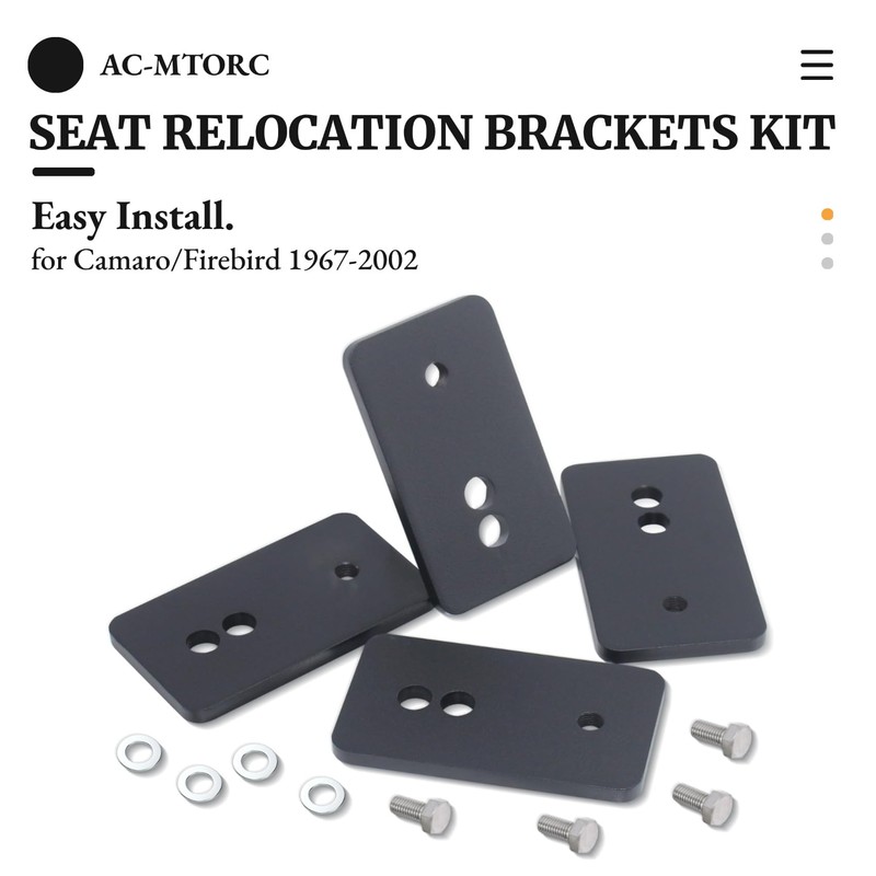AC-MTORC Seat Relocation Brackets Kit for Camaro/Firebird 1967-2002 (A Set