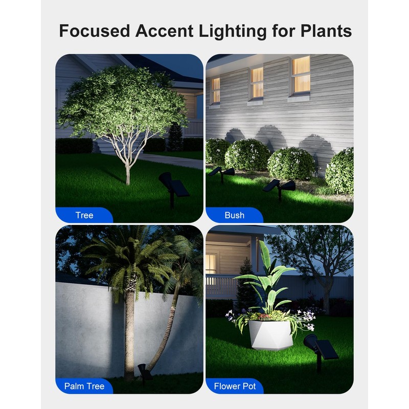Solar Spot Lights Outdoor Waterproof for Flag, Palm Tree, Pole,