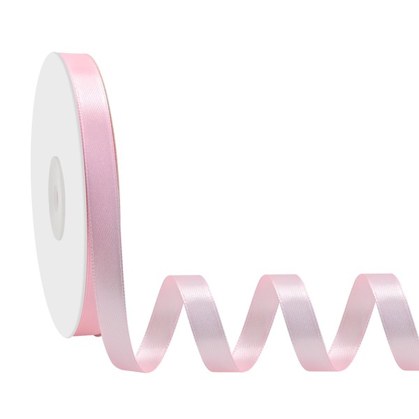 Simplegoal Double Face Light Pink Satin Ribbon 3/8 Inch X