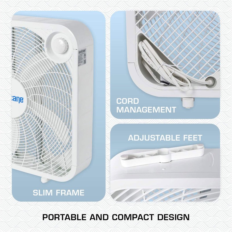 Hurricane 2-Pack Classic Floor Mount Box Fan w/ 3 Quiet