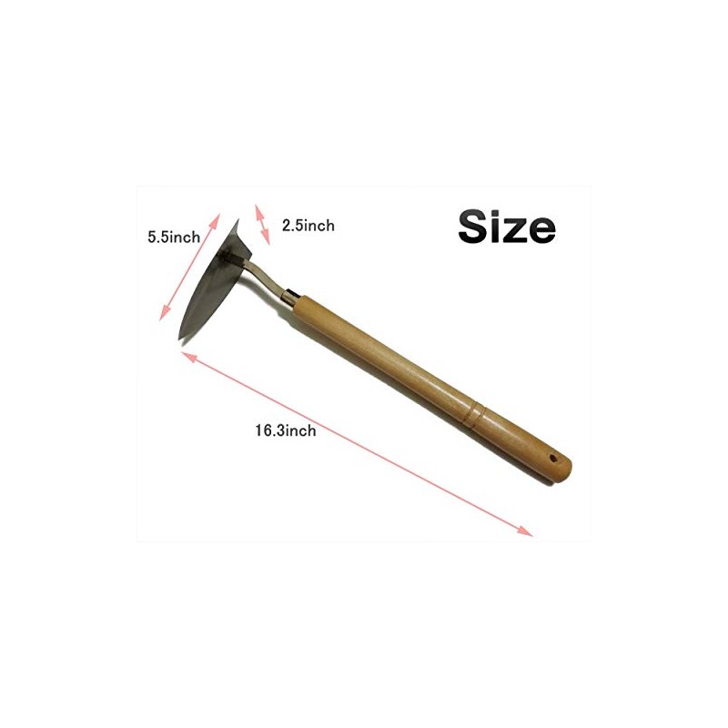 Tomerry Japanese Garden Landscaping Triangle Hoe with Stainless Steel Blade