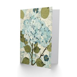 Artery8 Greeting Card Blue Hydrangea Flowers Artwork Bouquet Floral Blank For All Him Or Her Art Birthday Card