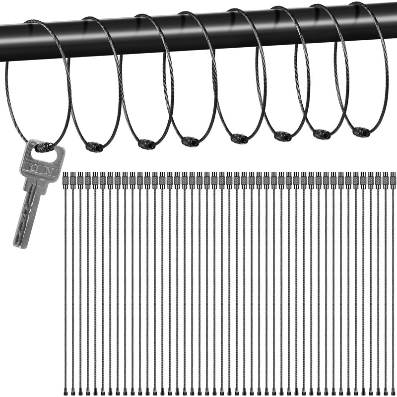 Hotop 150 Pcs Wire Keychain Cable Bulk Stainless Steel Key