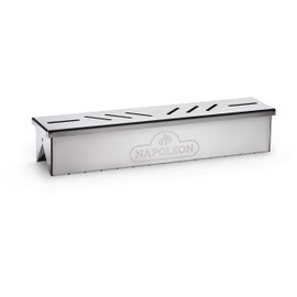 Napoleon Stainless Steel Smoker Box 67013 Add Smoky Flavor to BBQ, Easily Turn Gas Grill Into Smoker, Add Wood Chips or Chunks to Smoke Food on Barbecue 16.25 x 2.54 x 3.5