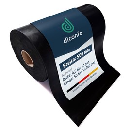 diconfa Rubber Mat Width 500 mm (50 cm) – Choice – Thickness: 1 to 10 mm – Length: 0.05 to 10 m – Selection: 100 mm (10 cm) Long, 2 mm Thick – Rubber Strips Sold by the Metre Narrow Rubber Underlay