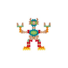 Janod - 100-piece solid wood construction kit - Parts in different shapes - With 14 models and 8 model cards - Water-based paints, FSC certified wood - From 6 years, J08301