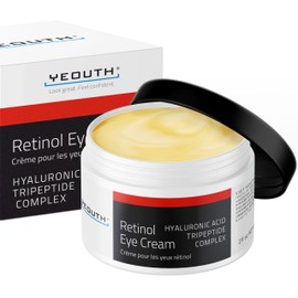 YEOUTH Retinol Eye Cream Anti Aging, Firming Under Eye Cream for Puffiness and Bags Under Eyes for Wrinkles and Dark Circles with Hyaluronic Acid and Tripeptides 2oz