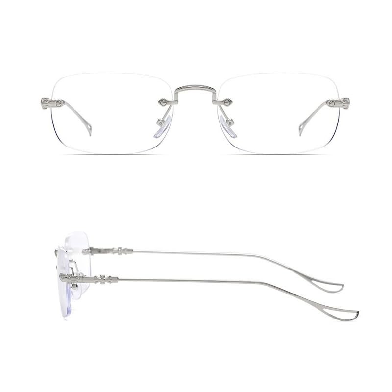 88flix Korean Rimless Glasses, Blue Light Cut, Unisex, For PC,